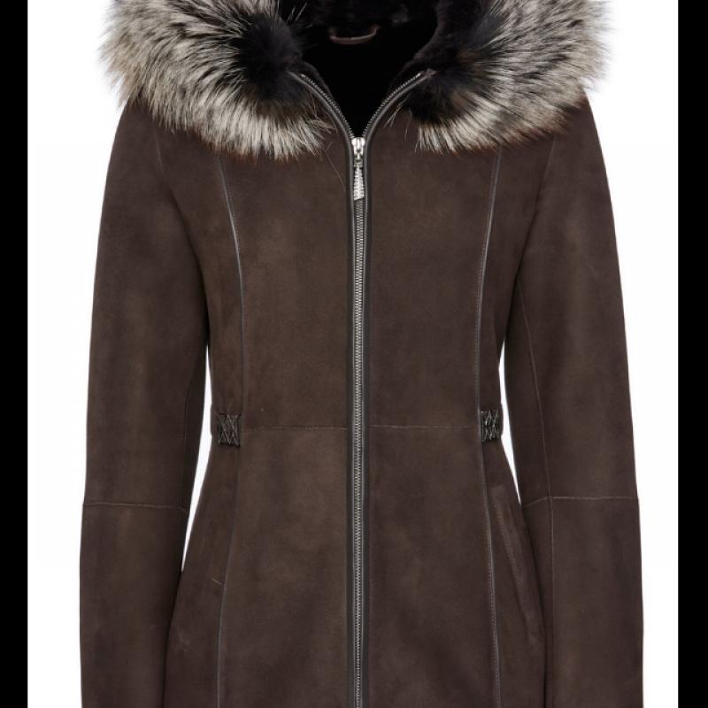 Womens Shearling Jacket with Fox 