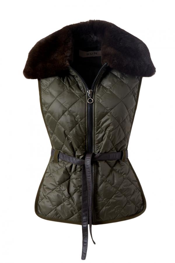 Padded vest with fur collar