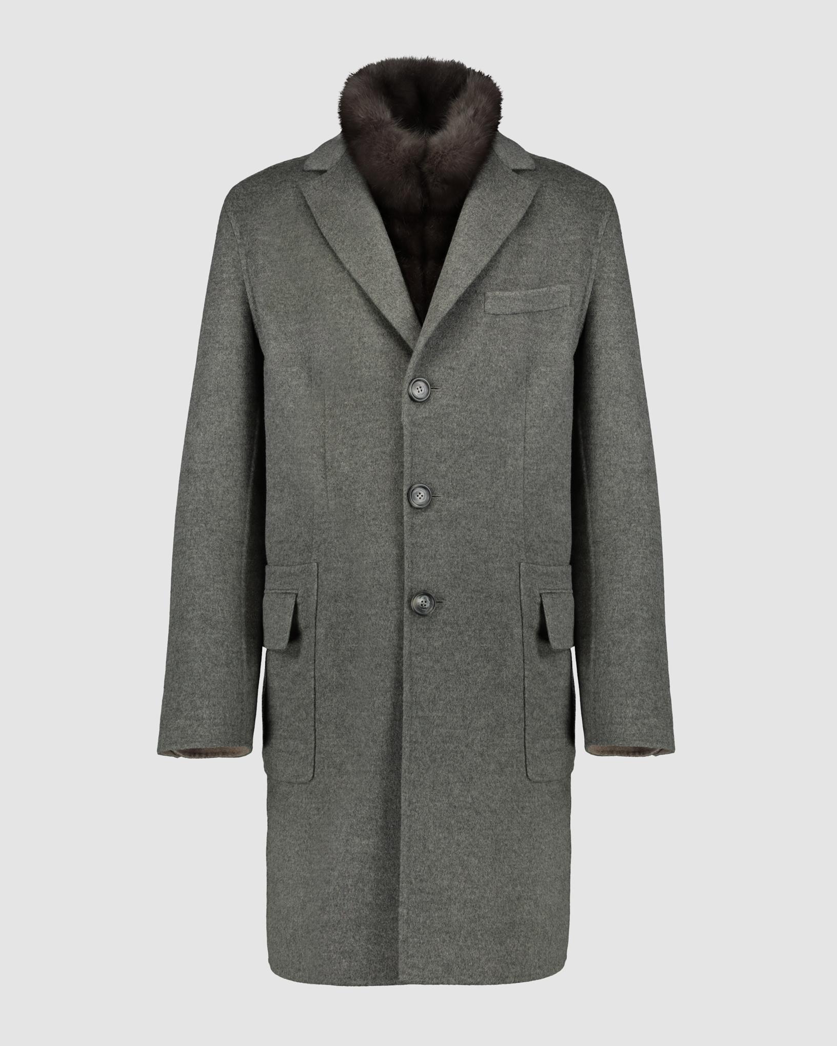 CASHMERE BLEND COAT WITH RUSSIAN SABLE